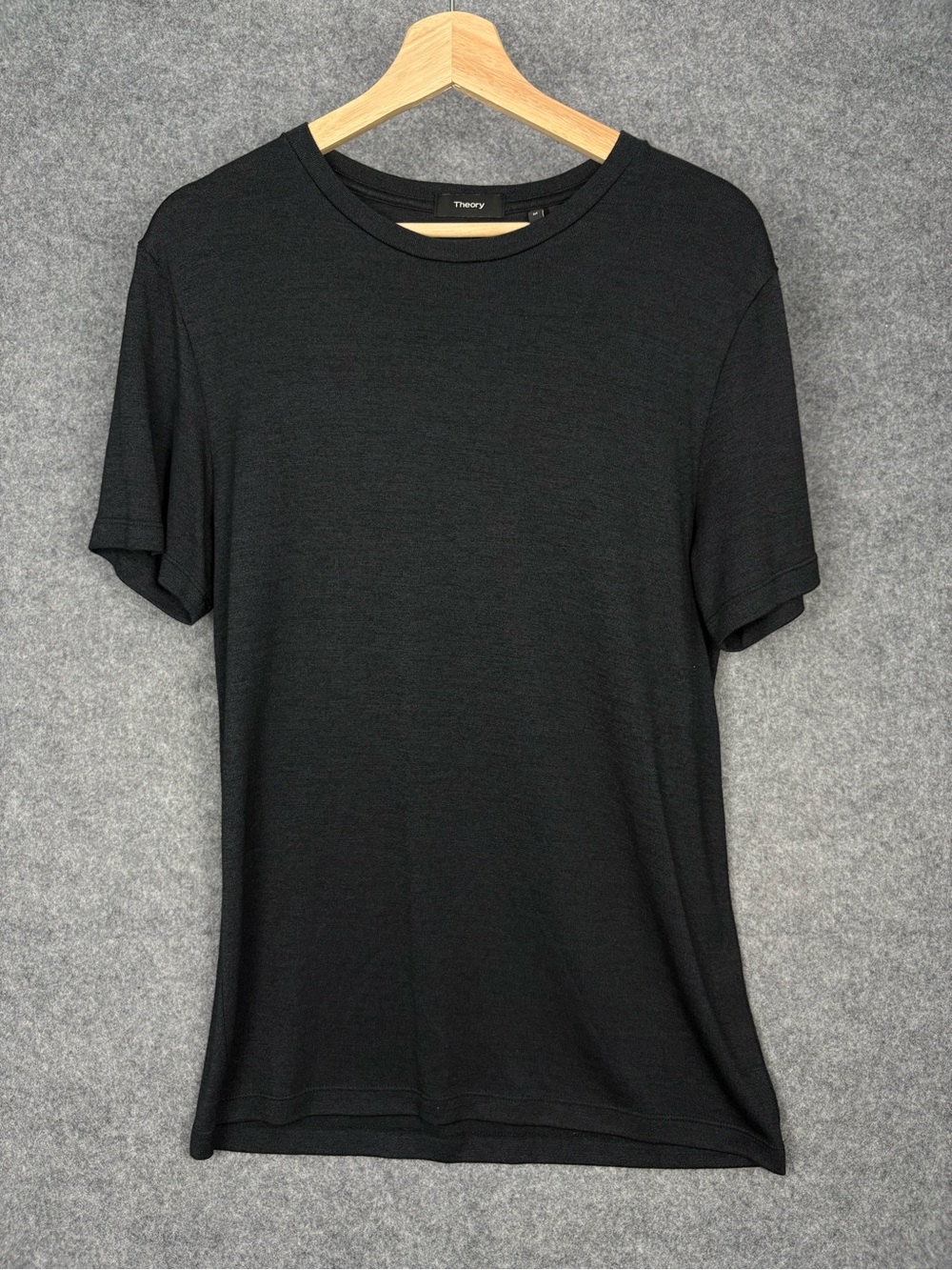Theory Activate Jersey Tee Mens Medium Black Modal Crew Neck Minimalist Shirt